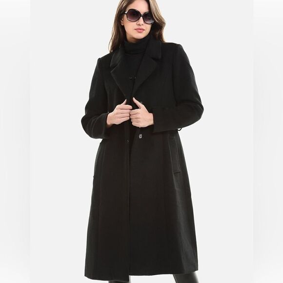 Wool belted coat with fox fur size US 2-4. - Picture 6 of 9